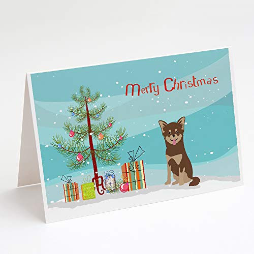 Caroline's Treasures CK3496GCA7P Chihuahua Christmas Tree Greeting Cards and Envelopes Pack of 8 Blank Cards with Envelopes Whimsical A7 Size 5x7 Blank Note Cards
