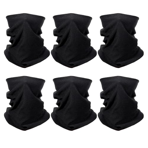 Psyqtsuary 6 Stück Multifunktionstuch Schlauchschal Winter Loop Schal Halstuch Herren Winddicht Fleece Nackenwärmer Ski Schal Atmungsaktiv Herren Damen Neckwarmerf ür...