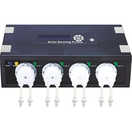 HAPPET DP-4 Automatische Aquarium Dosierpumpe – 4-Kanal Dosieranlage für Dünger, Ca Mg KH & Spurenelemente, programmierbares Aquarium Dosiersystem für Meerwasser & Süßwasser, 7,5W