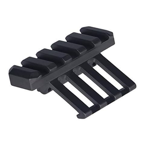 FOCUHUNTER Tactical 30 Degree Cutout Offset Rail Mount with 5 Slots Rifle Scope Mount Base Quick Release Adapter for 20 mm Picatinny Weaver Rail Cover