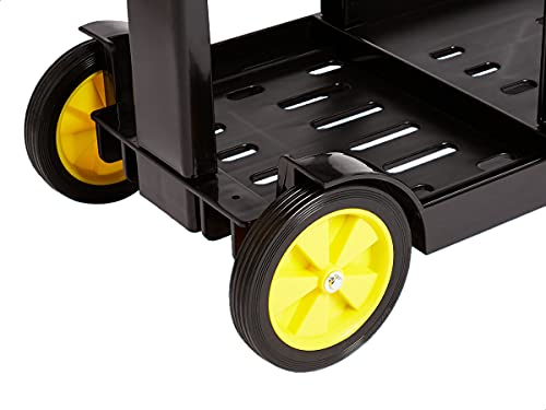 Image of AmazonCommercial Janitorial Utility Cart, Rolling, Portable, with Supply Shelves, Black