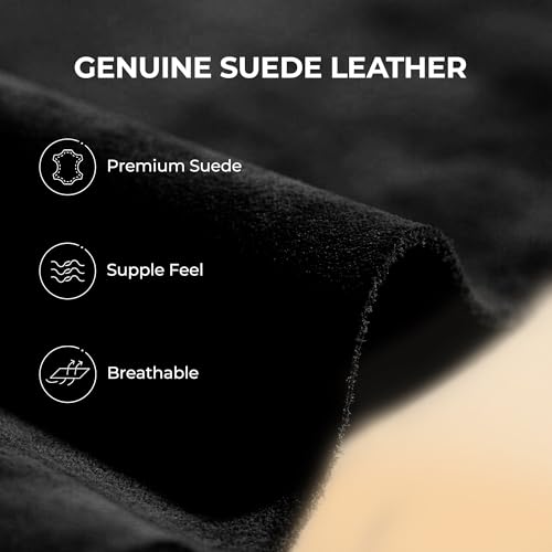 DREAM PAIRS Ankle Winter Mini Boots for Women Genuine Suede Faux Fur Lining Water Resistant Warm Snow Boots Slip On Memory Foam Comfort Booties FuzzyClassic,Size 8,Black,SDSB2405W