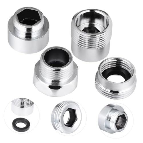 Tofficu 4 Pezzi Raccordi Idraulici in Ottone Ispessito, Connettore Rapido Per Tubo Flessibile e Rubinetto, Filettatura Esterna e Interna, Adatti Per Impianti Idrici Domestici