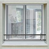 Barre d’appui 2 lisses pour fenêtre 100 cm (cote tableau) – Acier rond d40 mm – Prépeinte noir – Fixation par Scellement