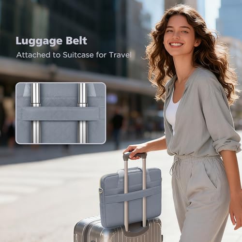 KIZUNA Laptop Sleeve Case 17 Inch Computer Shoulder Bag for 17.3" Lenovo ThinkBook Plus/IdeaPad 3i Gen7/ASUS Vivobook/ZenBook Pro/LG gram/MSI 17/Dell XPS/HP ENVY/Dell G7,Grey by KIZUNA - Image 5