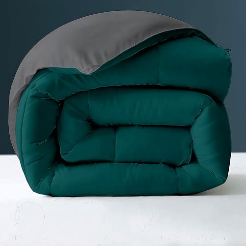 Image of Day Care - 400 GSM Hotel Quality-Down Alternative Reversible Comforter (92 inch x 106 inch Inches /228cm x 228cm) - Comforter King Size|Teal /Dark Grey