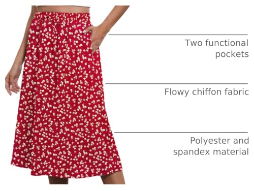 Image of Witsmile Flowy Skirt Elastic High Waist A-Line Skirt with Pockets Bohemia Cover-up for Women 2026 Trendy(S-2XL)