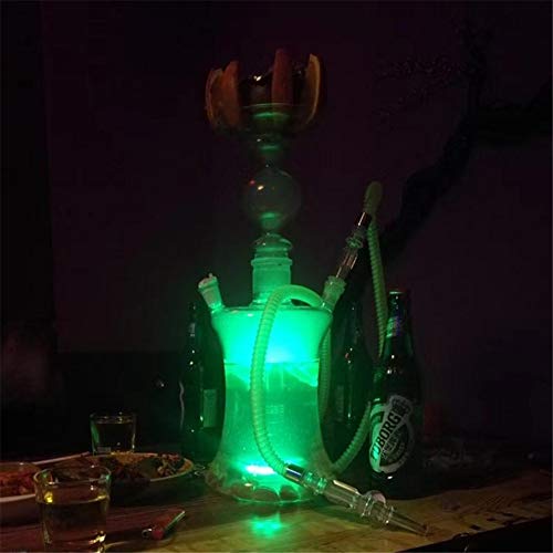 YOJOLO Shisha Hookah Set Tragbare Shisha Mit LED-Licht 2 Schlauch-Shisha-Rohr Glas Shisha-Shisha-Komplettset Für Die… – Bild 7