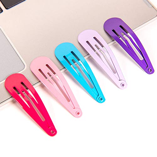 100Pcs Snap Hair Clips, Premium Kids Barrettes Metal Non Slip Hair Bow Clips For Girls Toddler, 2 Inch 20 Colors #TOP5