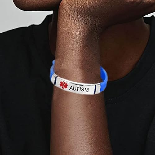 Yqslin Medical Id Identification Bracelet Type 1 Diabetes Engraved Name Medical Alert Blue Silicone Adjustable Sport Bracelet For Men Women Clear,Blue Yq-By-Br026-B-Type1 #TOP3