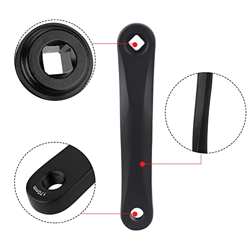 Vgeby Bike Crank Arm, Mountain Bike Aluminum Alloy Left Hand Crank Arm Horizontal Square Taper(Black-Rhombic Hole) Bike Crank Arm #TOP1