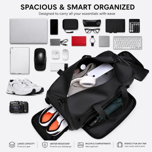 Image of CAVALO - Be Unique Water Resistant Duffle Bag for Gym, Travel and Business Men & Women | Cabin Size Weekender Bag with Dedicated Ventilated Shoe Compartment, Wet Pouch & Luggage Sleeve