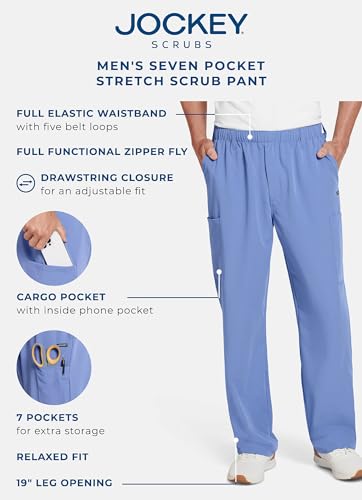 Jockey Men's Scrubs Men's Seven Pocket Stretch Scrub Pant, New Navy, M - image 6
