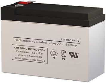 Power Sonic PSH-12100-FR 12 Volt 10.5 AmpH SLA Replacement Battery with F2 Terminal