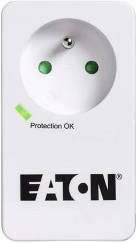 Onduleur Parafoudre Eaton 3S 850 DIN - Off-Line UPS - Alimentation sans Interruption & Multiprise/Parafoudre - Eaton Protection Box 1 FR - PB1F - 1 Prise FR - Blanc & Noir - 7