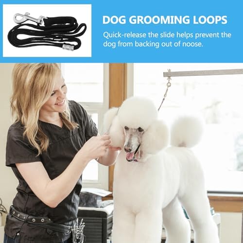MAGICLULU 2pcs Adjustable Pet Grooming Hanging Rope with Polypropylene Material for Firm Hold on Dogs and Pets, Suitable for Grooming Tables, Black Color Bath Accessory - 5