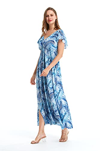 Image of Hawaii Hangover Family Matching Hawaiian Clothes, Simply Blue Leaves | Family matching Hawaiian outfits, Simply Blue Leaves, lightweight rayon, machine washable, tropical leaf print, luaus