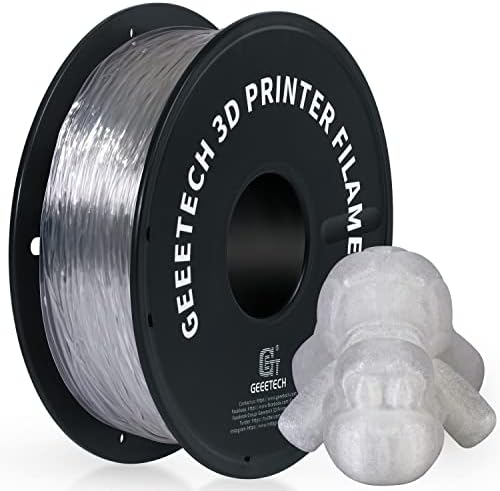 GEEETECH TPU Flexible Filament 1.75mm, 3D Printer Filament 500g 1 Spool (Black)
