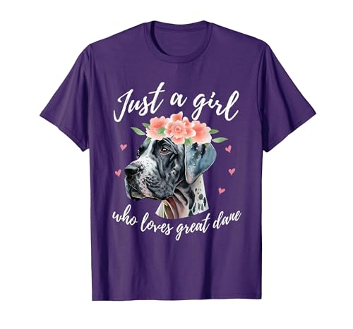 Just A Girl Who Loves Great Danes - Funny Great Dane Owner T-Shirt, Men, Purple, Large