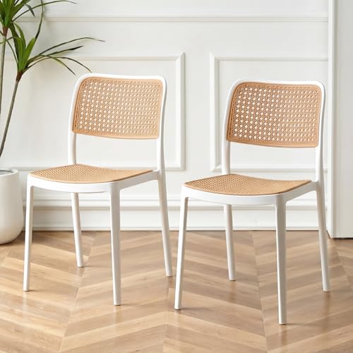 Image of INNOWIN Mirra Chair for Cafeteria | Accent Chair for Living Room Home, Bedroom, Cafe and Hotels | Without Arm | 3- Year Warranty | Plastic | White| Pack of 2