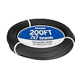 Muzata 200 ft 1/8' Black Stainless Steel Cable Railing System Hardware T316 Stainless Steel Wire Rope 7x7 Strands 1800 lb Breaking Strength Black Cable Railing Kit for Indoor Outdoor WR19
