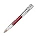 Brass/Rosewood Bullet Shaped Ballpoint Pen with Rifle Design Clip, Satin Chrome
