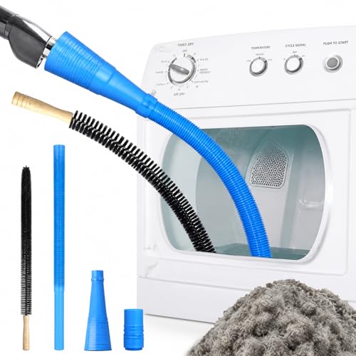 2-Pack Universal Dryer Vent Cleaning Kit Compatible with Most Vacuum Cleaner Dryer Lint Brush and Vacuum Hose Attachment with Universal Connector Quickly Lint Remover