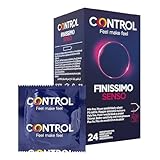 Control Preservativos Finissimo Senso. Caja Pack Ahorro 24 Condones Más Fino, Mayor Sensibilidad, Lubricados, Sexo Seguro. Disfruta de unos Preservativos con Ajuste Perfecto para una Relación Segura.