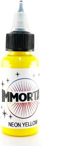 Immortal Tattoo Ink NEON Yellow 1/2-oz Bottles -Tattoo Supplies-