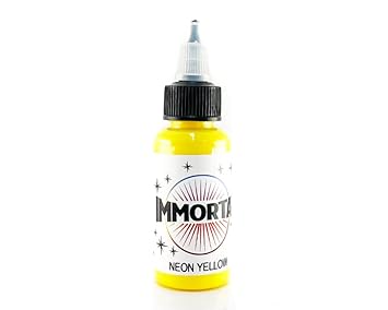 Immortal Tattoo Ink NEON Yellow 1/2-oz Bottles -Tattoo Supplies-