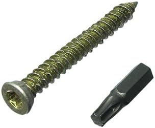 1000 X 7.122mm Concrete Frame Screws with Caps and Free Torx Bit