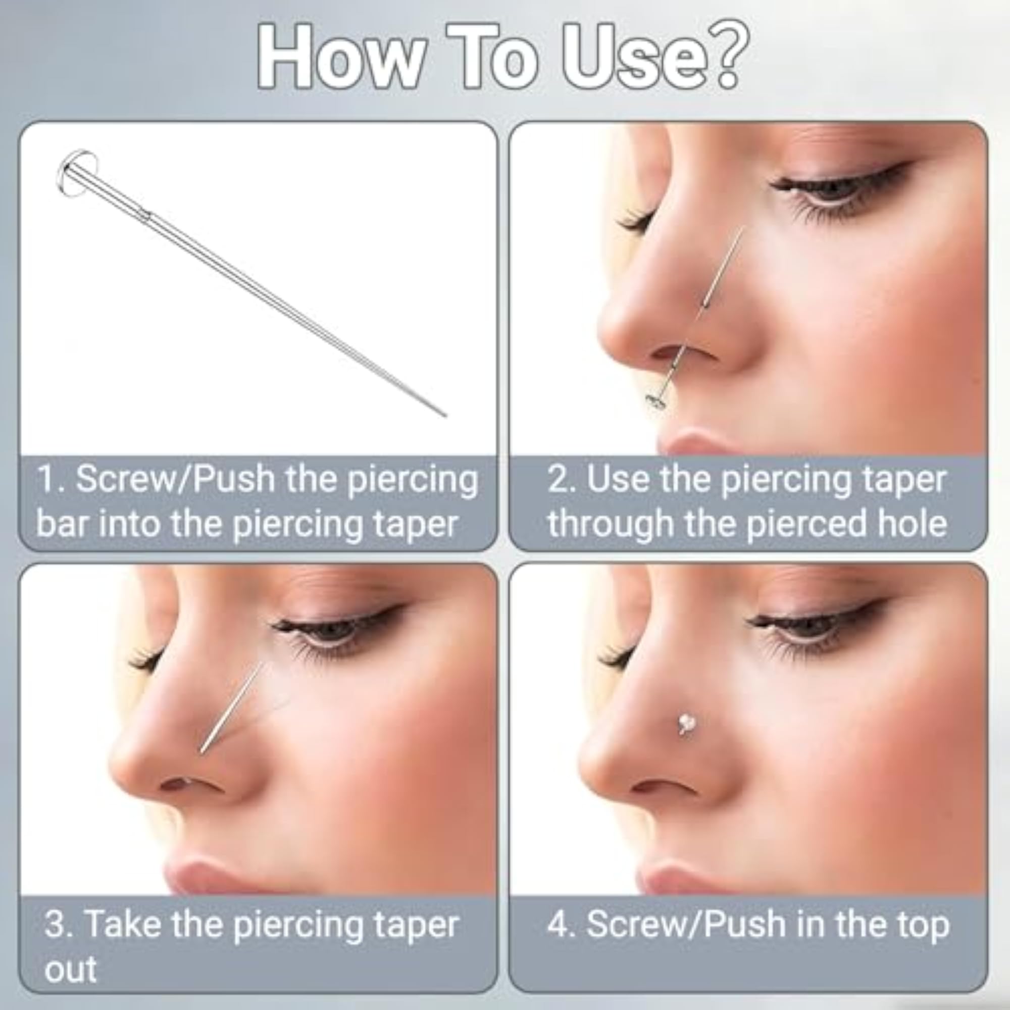 19 Pcs Piercing Taper and Earring Applicator Tool Set