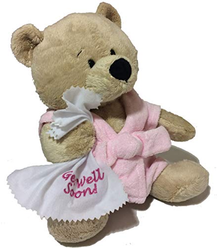 Ganz 10.5" Get Well Teddy with Pink Robe Plush - Thumbnail 6