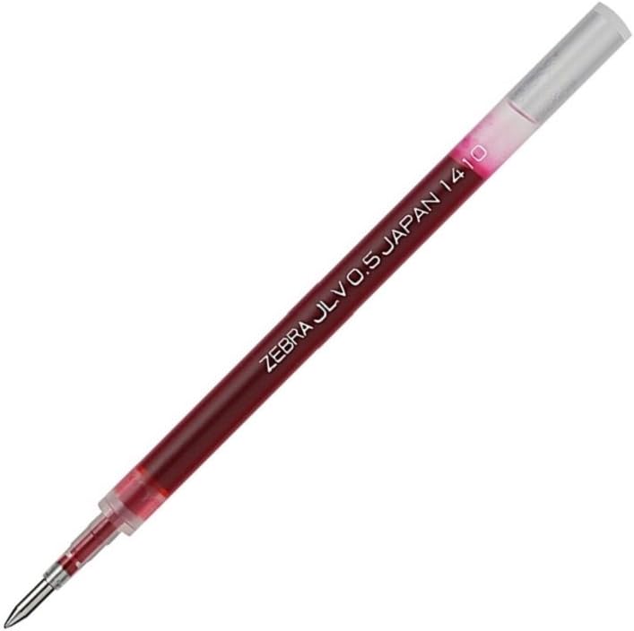Zebra B-RJLV5-R Gel Ballpoint Pen Refill, Sarasa Dry JLV-0.5 Lead, Red, 10 Pens