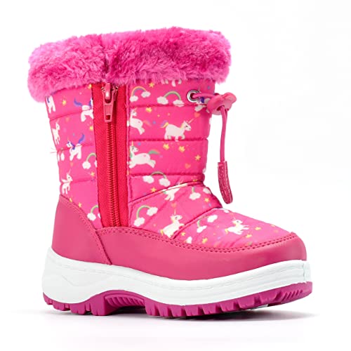 Nova Mountain Boys Girls Little Kids Winter Snow Boots,Nf Nfwb103 Fuchsiaunicorn 13 #TOP4