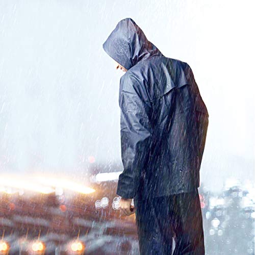 HAOKAISEN Rain Suit Ultra-Lite Unisex Outdoor Waterproof Rain Coat for Men Women Rain Gear Workwear (Jacket & Pants)(XXX-large)