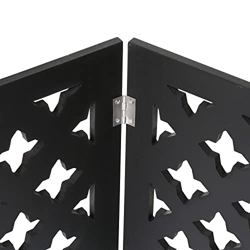 Portão para animais de estimação com 3 seções ajustável dobrável para ambientes internos/externos