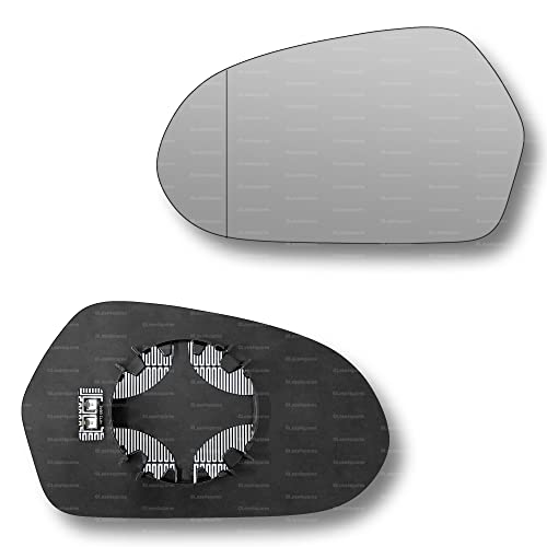 Less4spares Replacement Wing Mirror Glass Left Compatible with Audi A6 2011-2018 CLIP-ON Passnager Near Side N/S Heated with Blind Spot