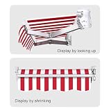 Awning for Door Entrance, Manual Retractable Awning with Aluminum Bracket, Rain Snow Protection, Window Awning Door Canopy(13.1x9.8FT)
