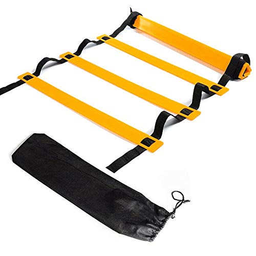 NAIZEA Agility Ladder Speed Agility Exercise Ladder, Speed Ladder Training Set for Soccer Football Sports Speed & Agility Training Equipment with Carrying Bag 4/6/8/10/12/13/16/20 Rungs (8Rungs 4M)
