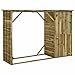 Produktbild vidaXL Geräteschuppen, Kaminholzregal mit Unterstand, 2-in-1 Gartenschuppen Brennholzlager für Terrasse Garten, Gerätehaus, Kiefernholz 253×80×170cm