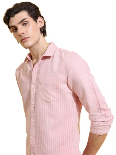 Image of Highlander Men's Slim Fit Striped Shirt | Full Sleeves | Everyday Wear Stylish Shirts for Men