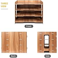 Organizer Da Scrivania In Legno - Portapenne, Libreria E Portadocumenti Con Cassetti, 39x29x28 Cm - Foto 6