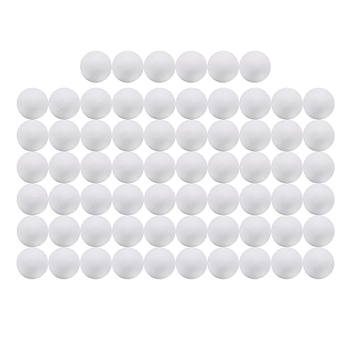 Crafjie Craft Foam Balls 66-Pack 1 Inch in Diameter Polystyrene for DIY Arts and Crafts Ornaments Smooth Polystyrene Foam Balls for Decoration Household School Projects White