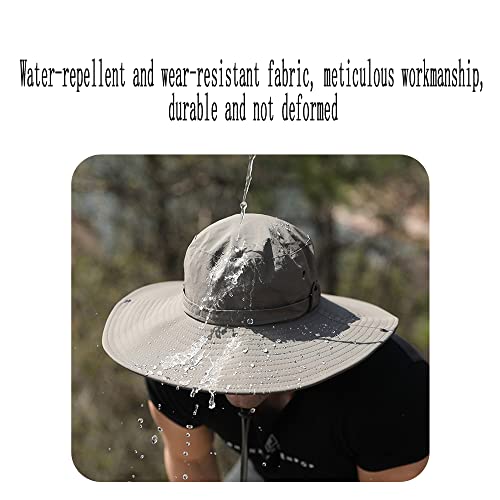 Foldable Uv Sun Protection Waterproof Breathable Wide Brim Bucket Sun Hat (H2-Brown) #TOP3