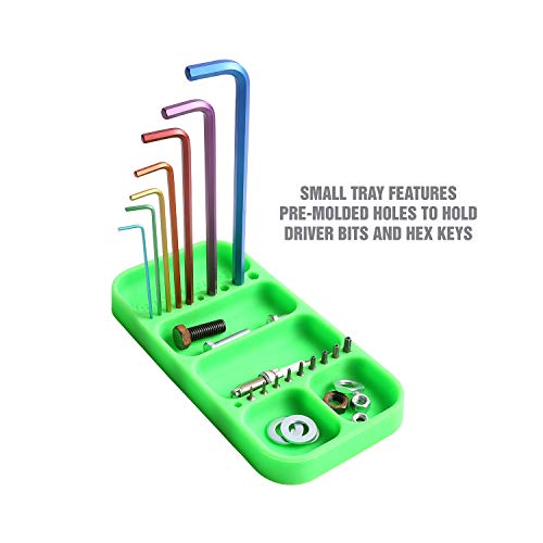 Oemtools 22417 Flexi-Tray, 3 Piece Set, Includes Small, Medium, And Large Rubber Tool Mat Trays, Heat And Oil Resistant Silicone, Round-Bottom Compartments #TOP5