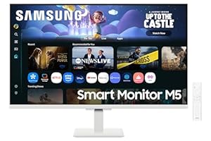 Samsung LS32FM501UXXU 32" Full HD HDR10 Smart Monitor with Speakers - White - 1920x1080, USB, HDMI, WiFi, Bluetooth, Remote Control, Smart Hub for TV streaming, Catch Up Apps and Gaming Hub