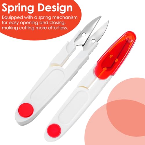Safety Scissors 8 Pcs Thread Cutter for Sewing U Shape Scissor With Safety Cover Multipurpose Fishing Yarn Scissor Craft Clipper Cutter for Cross Stitch Thread Sewing Knitting Trimming Craft DIY