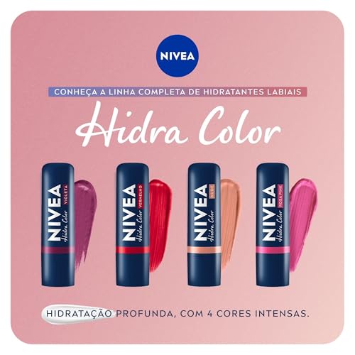 NIVEA Hidratante Labial Hidra Color 2 em 1 Rosa Pink 4,8g