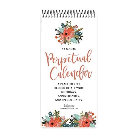 Floral Perpetual Event Reminder Calendar Journal Cover